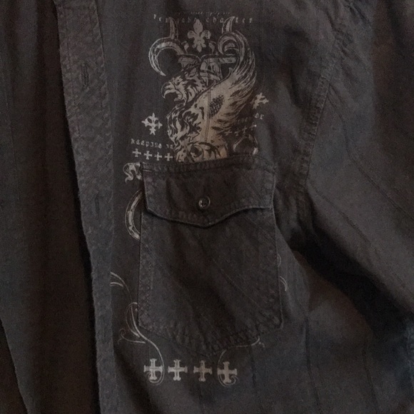 Mens MACHINE Graphic button up - Picture 2 of 6